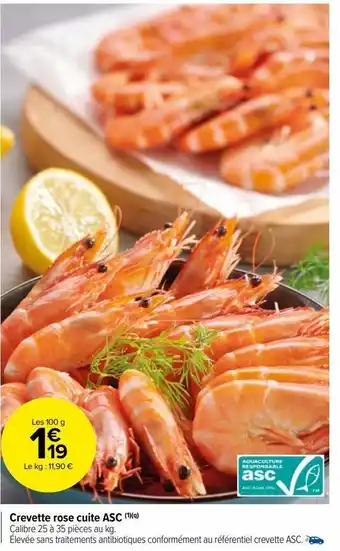 Carrefour Market Crevette rose cuite asc offre