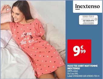 Auchan Maxi tee shirt nuit femme inextenso offre