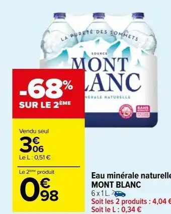Carrefour Market Eau minérale naturelle mont blanc offre