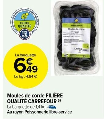 Carrefour Market Moules de corde filière qualité carrefour offre