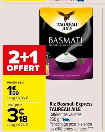 Carrefour Market Riz basmati express taureau ailé offre