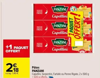 Carrefour Market Pâtes panzani offre