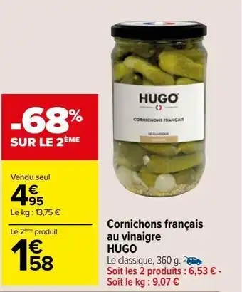 Carrefour Market Cornichons français au vinaigre hugo offre