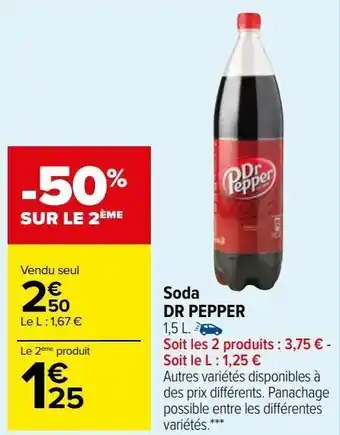Carrefour Market Soda dr pepper offre