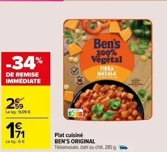 Carrefour Market Plat cuisiné ben’s original offre