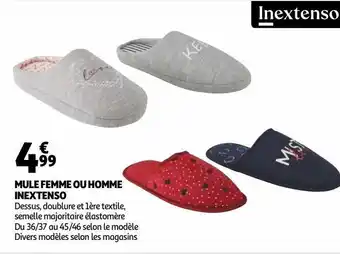 Auchan Mule femme ou homme inextenso offre