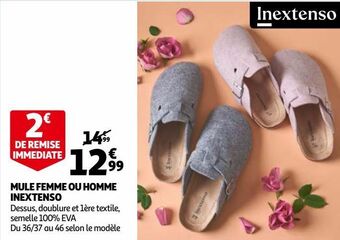 Auchan Mule femme ou homme inextenso offre