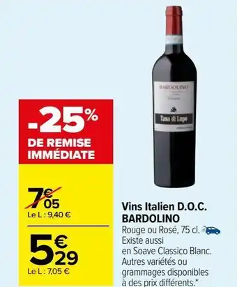 Carrefour Market Vins italien d.o.c. bardolino offre