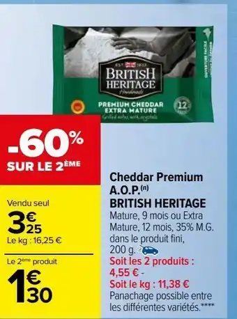 Carrefour Market Cheddar premium a.o.p.(n) british heritage offre