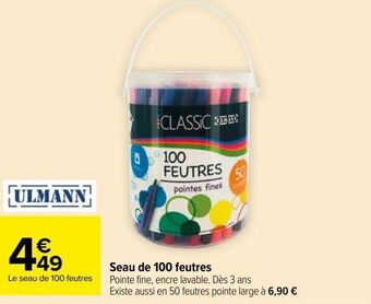 Carrefour Market Seau de 100 feutres offre