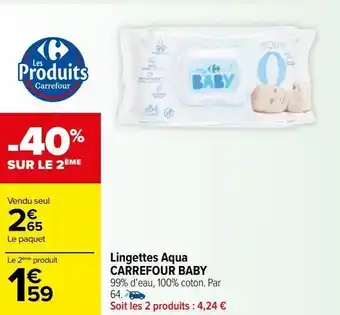 Carrefour Market Lingettes aqua carrefour baby offre