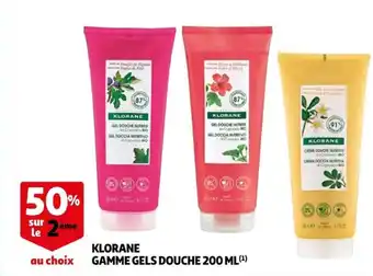 Auchan Klorane Gamme Gels Douche 200 ML offre
