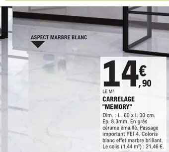 E.Leclerc Brico Carrelage Memory offre