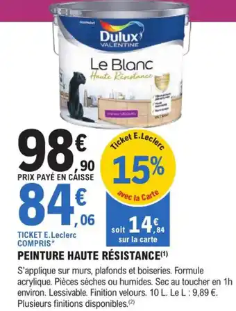 E.Leclerc Brico Peinture Haute Résistance offre