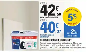 E.Leclerc Brico Peinture Crème de Couleur offre
