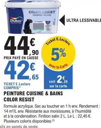 E.Leclerc Brico Peinture Cuisine & Bains Color Resist offre