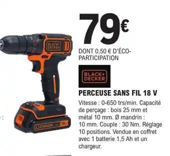 E.Leclerc Brico Perceuse Sans Fil 18 V offre