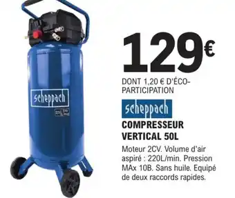 E.Leclerc Brico Compresseur Vertical 50L offre