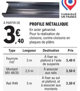 E.Leclerc Brico Profile Métallique offre