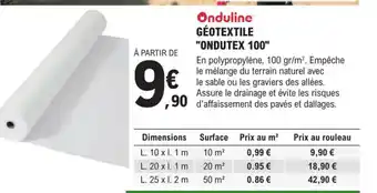 E.Leclerc Brico Géotextile Ondutex 100 offre
