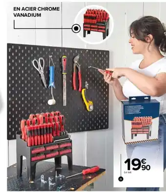 Carrefour Market Set De Tournevis 100 Piéces offre