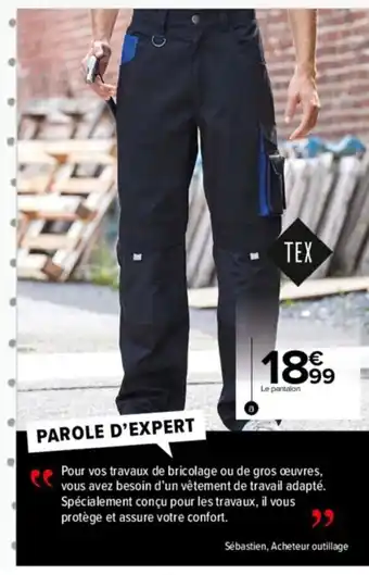 Carrefour Market Pantalon De Travail homme offre