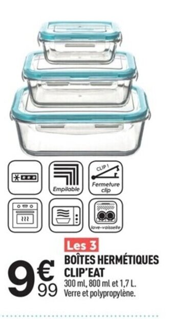 Centrakor Boîtes Hermétiques Clip'Eat offre