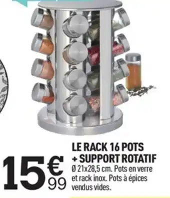 Centrakor Le Rack 16 Pots + Support Rotatif offre