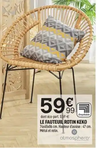Le Fauteuil Rotin Keko