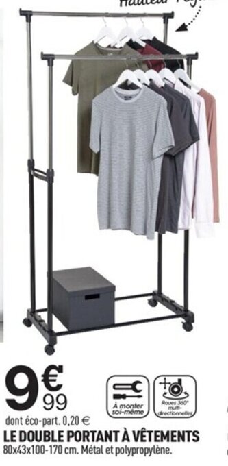 Centrakor Le Double Portant À Vêtements offre
