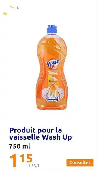 Action Produit pour la vaisselle wash up offre