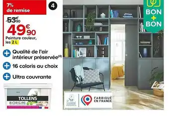 Castorama Peinture couleur tollens, les 2 l offre