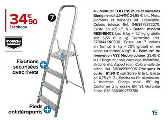 Castorama Escabeau mac allister offre