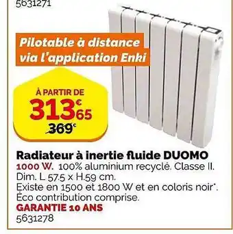 Weldom Radiateur à inertie fluide duomo offre