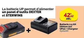 Weldom Batterie 2.5 ah lithium-ion up20 + chargeur offre