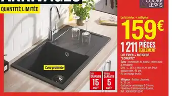 Brico Dépôt Lot évier + Mitigeur "Lorentz" offre