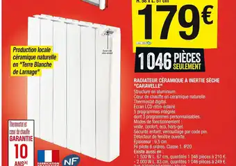 Brico Dépôt Radiateur Céramique À Intetie Sèche "Caravelle" offre