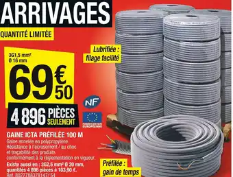 Brico Dépôt Gaine Icta Préfilée 100 M offre