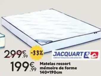 Maxi Bazar Matelas Ressort Mémoire De Forme 140x190 cm offre