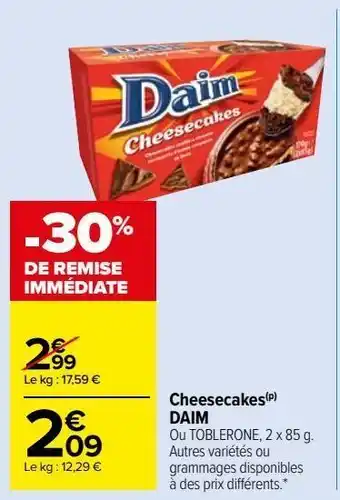 Carrefour Market Cheesecakes(p) daim offre