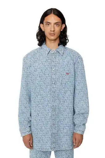 Chemise en denim jacquard monogrammé