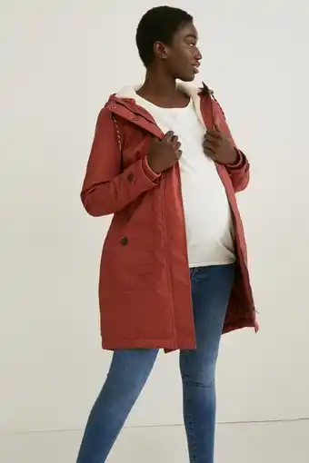 Parka de grossesse à capuche avec empiècement porte-bébé