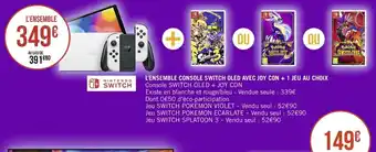 Casino Supermarchés l'Ensemble console Switch oled Joy con +1 Jeu Au Choix offre