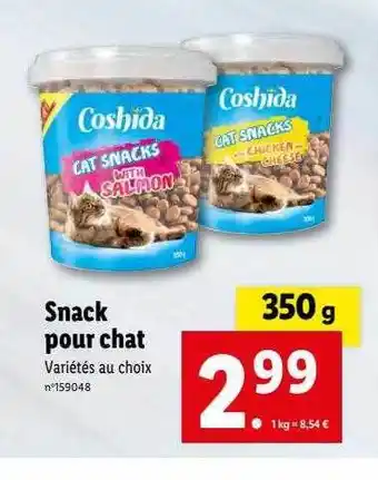 Lidl Snack pour chat coshida offre