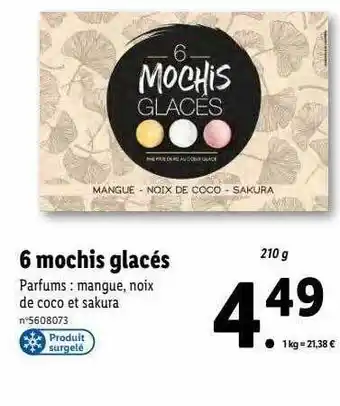 Lidl 6 mochis glacés offre
