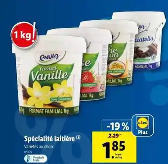 Lidl Spécialité laitière envia offre