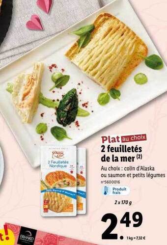 Lidl 2 feuilletés de la mer offre