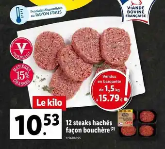 Lidl 12 steaks hachés façon bouchère offre