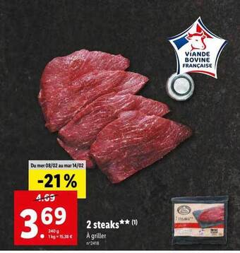 Lidl 2 steaks offre