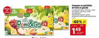 Lidl Compotes et spécialités de fruits en gourde offre
